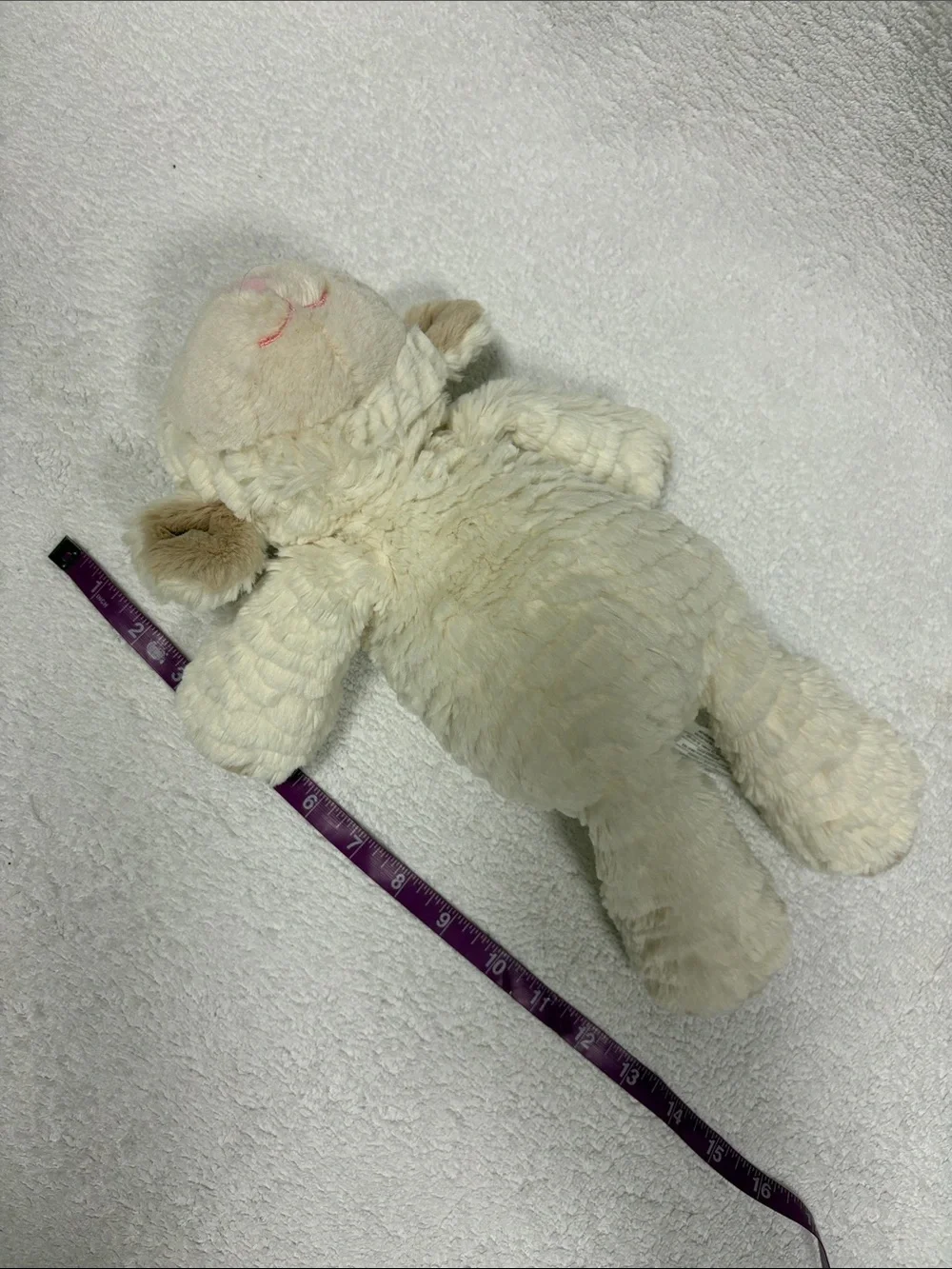 Mary Meyer marshmallow Plush White Lamb Stuffed Animal Pink Nose